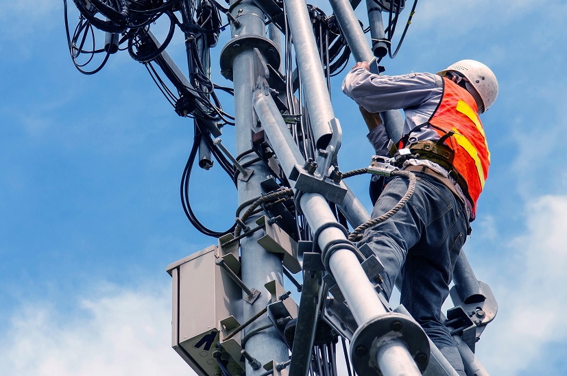 Utility worker in the field