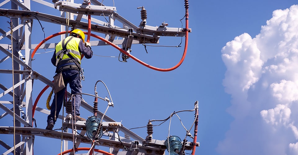 Utility worker in the field